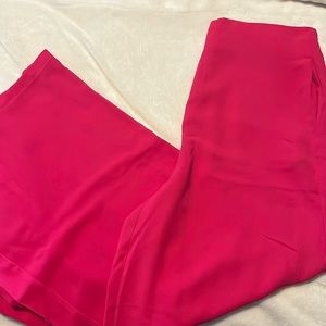 Wide leg hot pink trousers